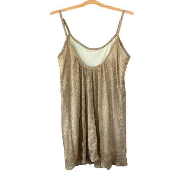 Paper Crane Gold & Silver Metallic Slip Dress Size Medium - Picture 4 of 7